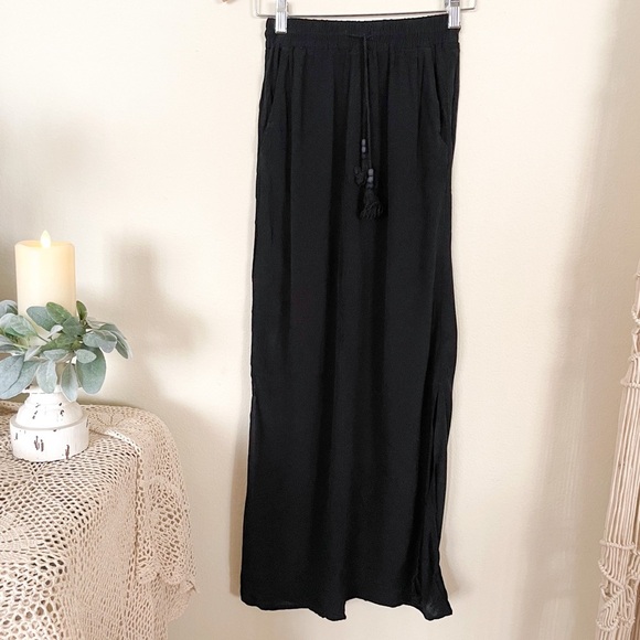 H&M Black Maxi Skirt with Adjustable Waist Belt - Picture 5 of 7